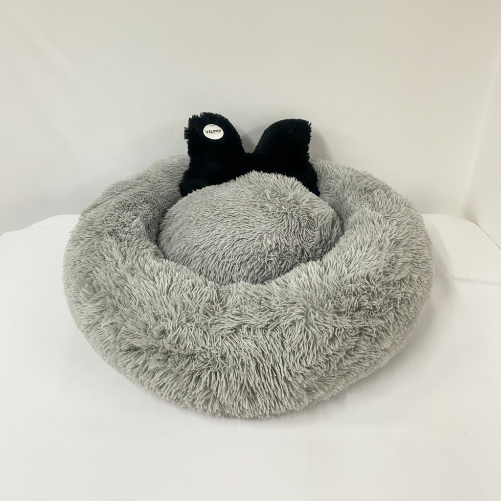 Cama Donna Antiestrés-Gris/ Cojín Negro