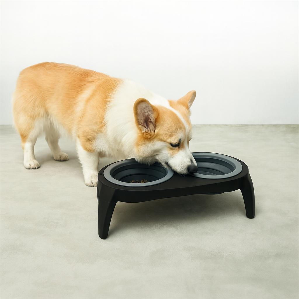 Comederos elevados Gatos /Perros -Gris