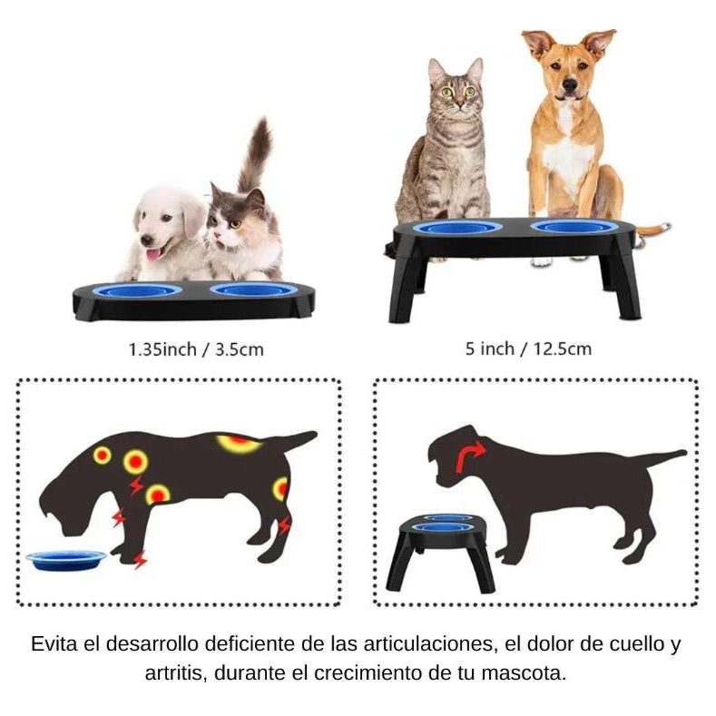 Comederos elevados Gatos /Perros -Gris