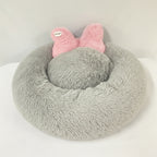 Cama Donna Antiestrés-Gris/ Cojín Rosa