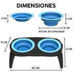 Comederos elevados Gatos /Perros -Azul