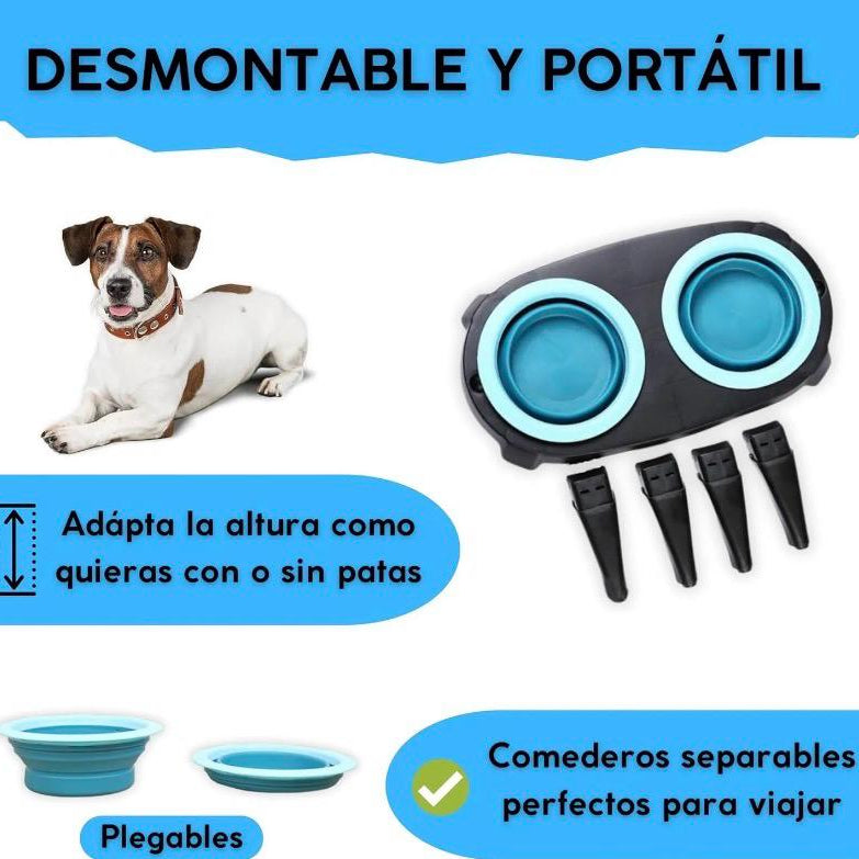 Comederos elevados Gatos /Perros -Azul